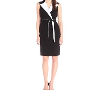 Calvin Klein belted Sleeveless wrap dress size 8